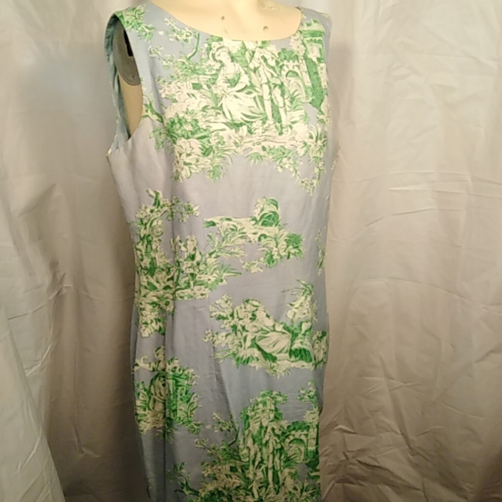 Pastel Blue Dress with French Toile